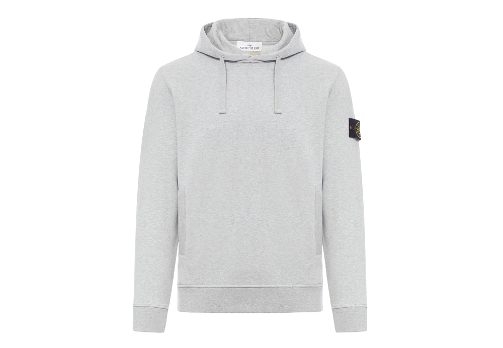 Stone Island Organic Cotton Hoodie With Hood Gray