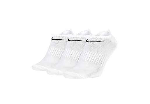 3-Pack Everyday Lightweight Socks No Show White