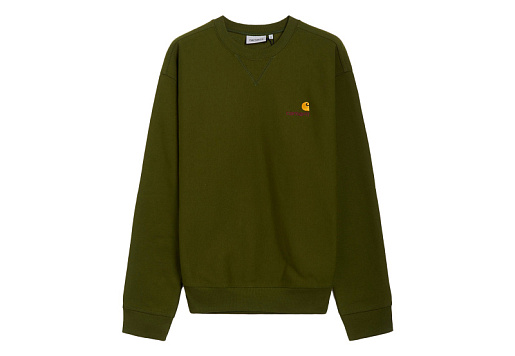Carhartt WIP American Script Crewneck Sweatshirt Tarragon