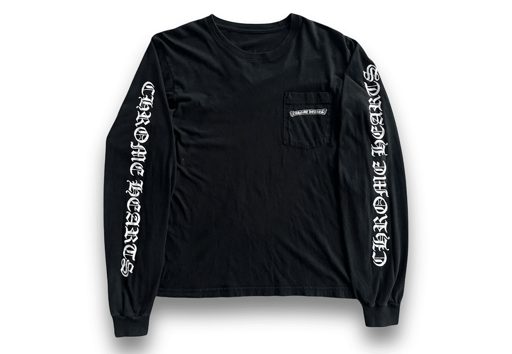 Chrome Hearts Scroll Long Sleeve T-Shirt Black White