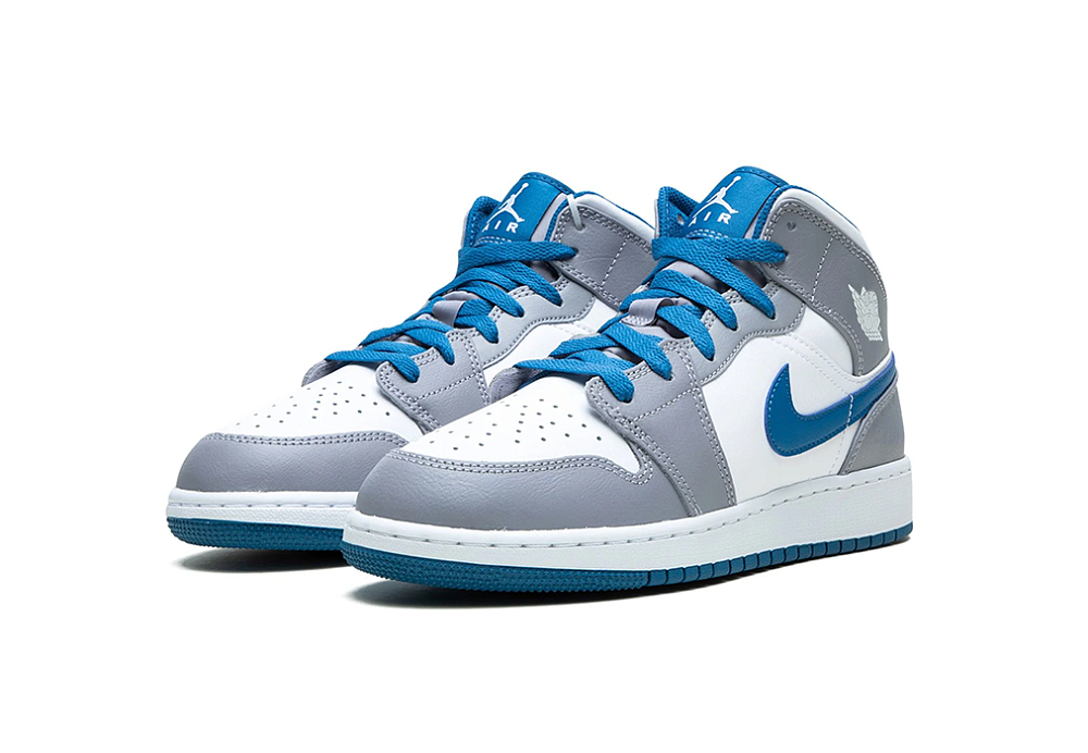 Nike Air Jordan 1 Mid True Blue Cement (GS)