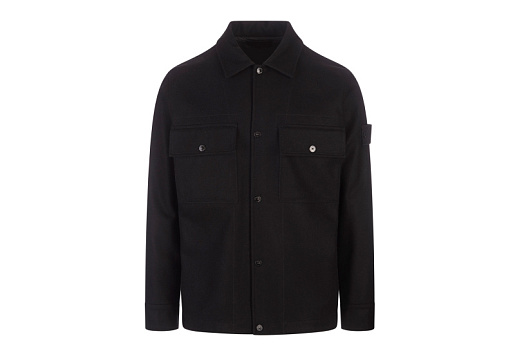Stone Island Flannel Ghost Overshirt Black