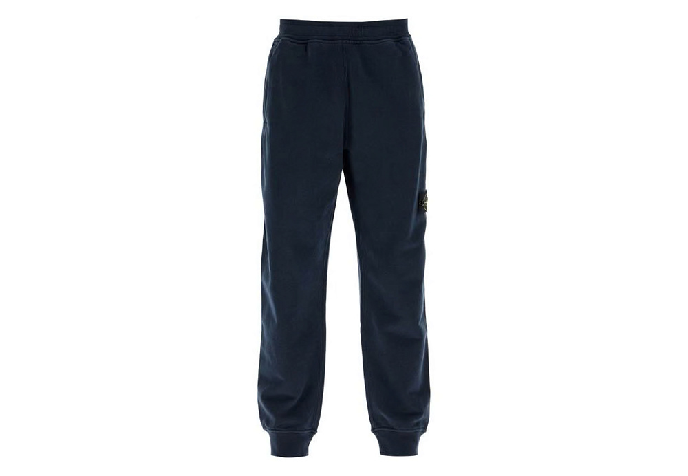 Stone Island Heavy Jersey Sports Pants For Active Wear Blue