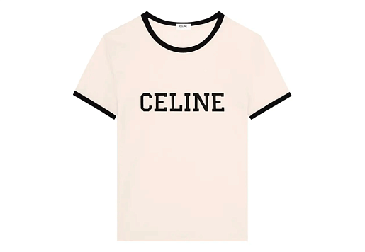 CELINE Regular Fit T-Shirt Washed White Black