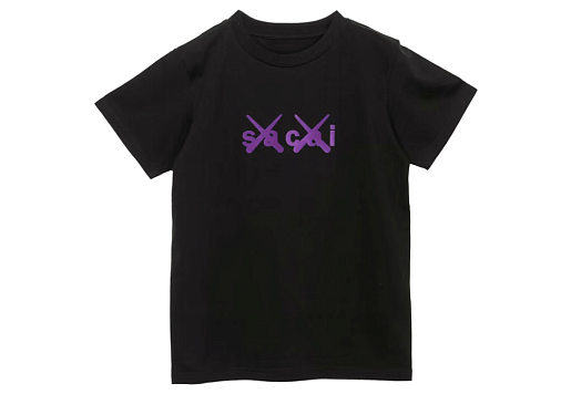 Kaws x Sacai Flock Print T-Shirt Black