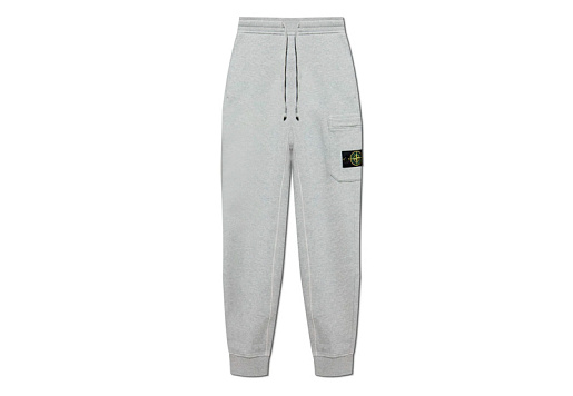 Stone Island Compass Patch Cotton Track Pants Grey
