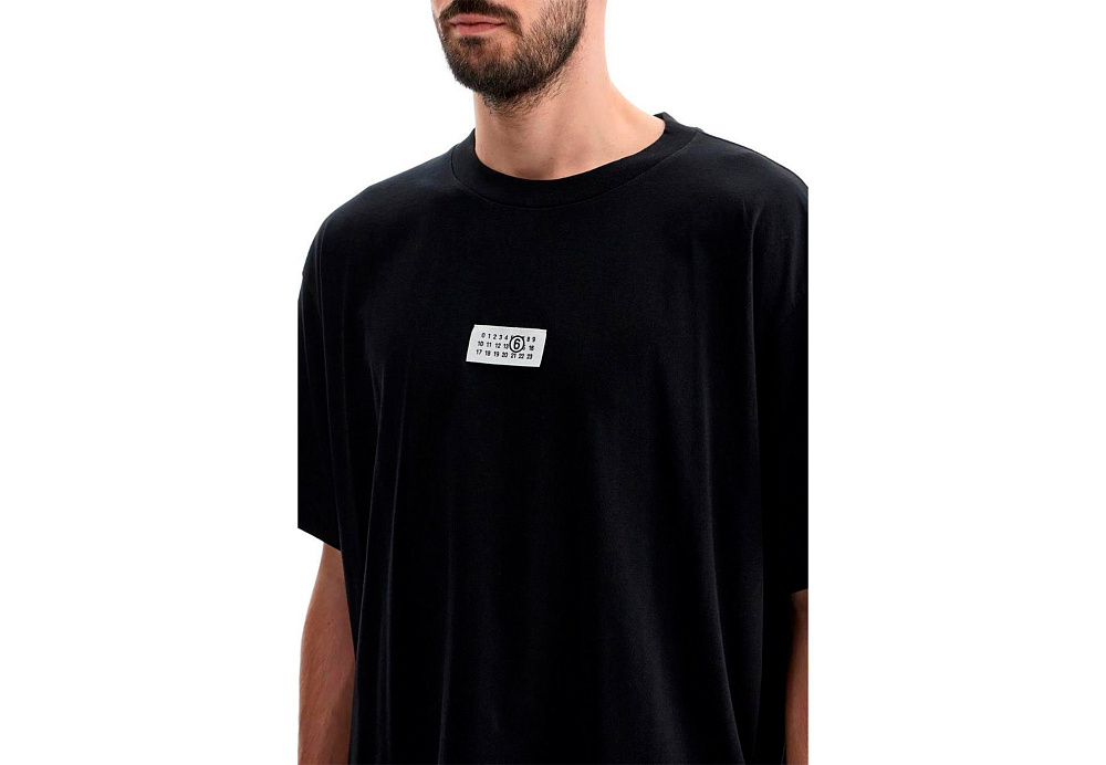 MM6 Maison Margiela Number Logo Label Cotton Short-Sleeve T-Shirt Black