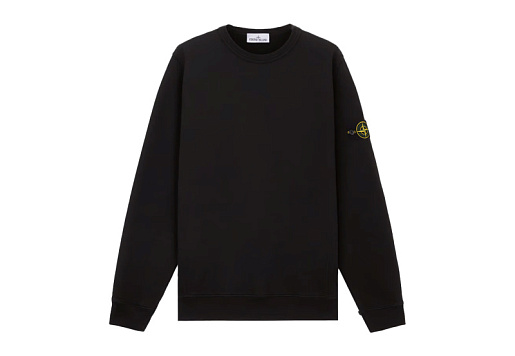Stone Island Organic Cotton Crewneck Sweatshirt Black