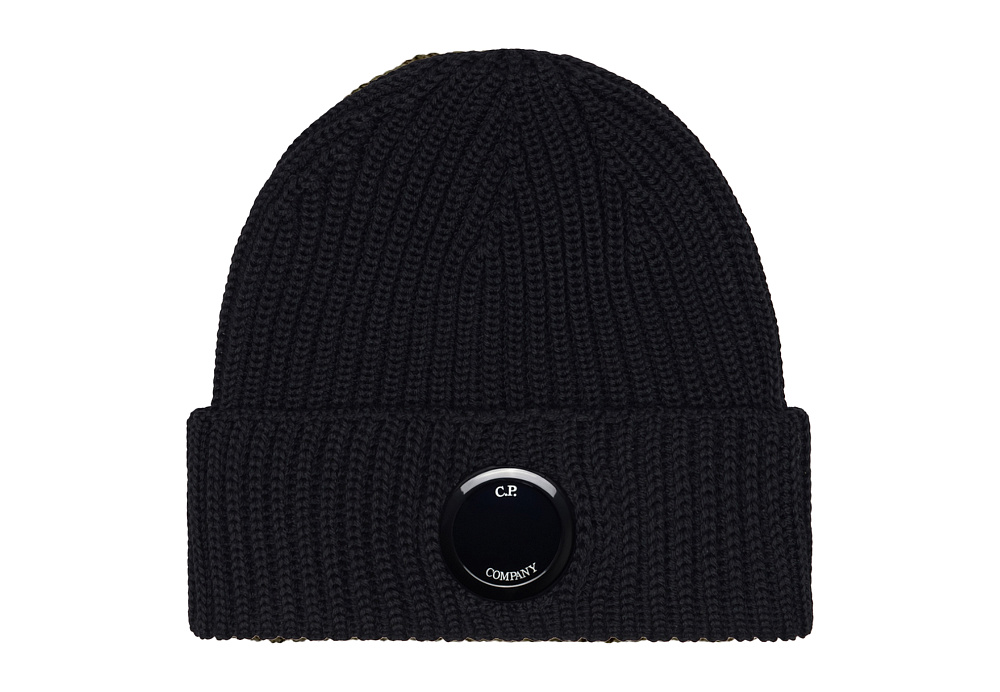C.P. COMPANY Woolen Beanie Hat Black