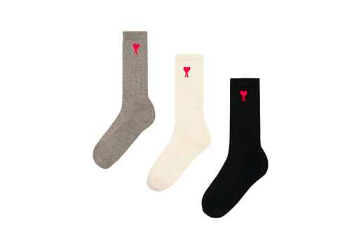 AMI PARIS A Heart Sock - 3 Pack Tricolor