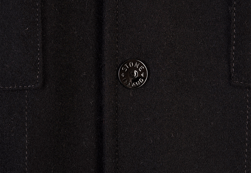 Stone Island Flannel Ghost Overshirt Black