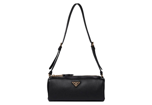 Prada Triangle-Logo Shoulder Bag Black