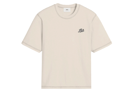 AMI PARIS Signature T-Shirt White Cream