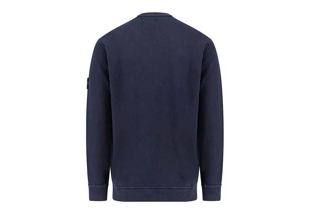 Stone Island Organic Cotton Crewneck Sweatshirt Blue