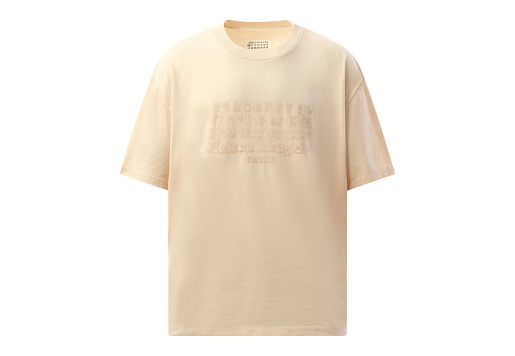 Maison Margiela Logo Embroidered T-Shirt Beige