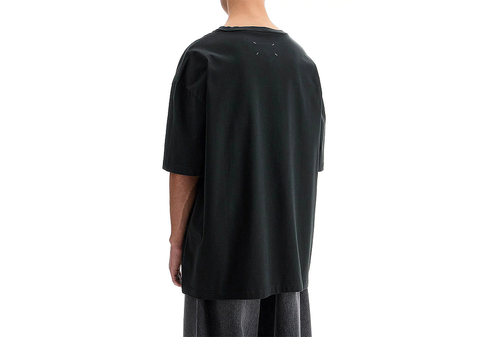 Maison Margiela Logo Embroidered T-Shirt Black