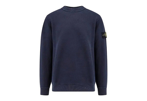 Stone Island Organic Cotton Crewneck Sweatshirt Blue