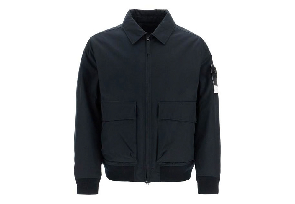 Stone Island Ghost Bomber Jacket In Durable Black