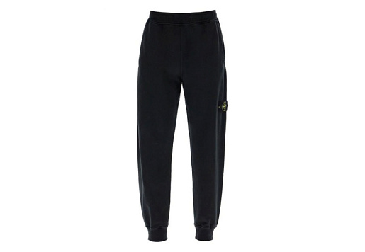 Stone Island Heavy Jersey Sports Pants For Active Wear Black