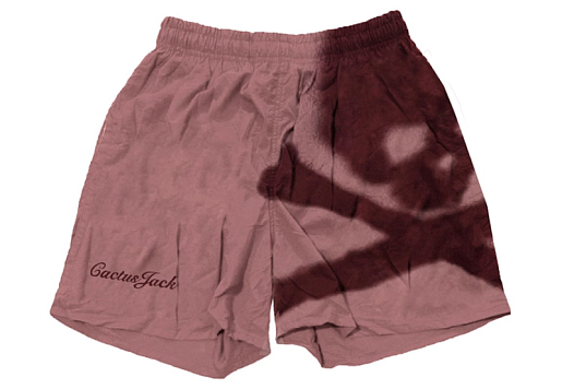 Travis Scott Cactus Jack For Mastermind Skull Shorts Washed Red