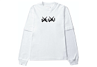 KAWS x Sacai Flock Print Long Sleeve T-shirt White