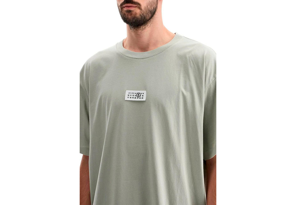 MM6 Maison Margiela Number Logo Label Cotton Short-Sleeve T-Shirt Iguana