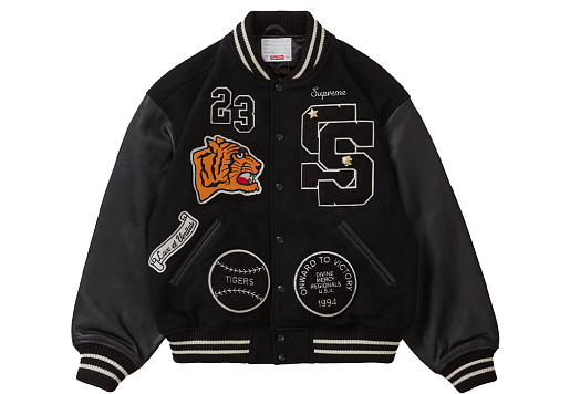 КУРТКА Supreme Tiger Varsity Jacket Black (FW23)