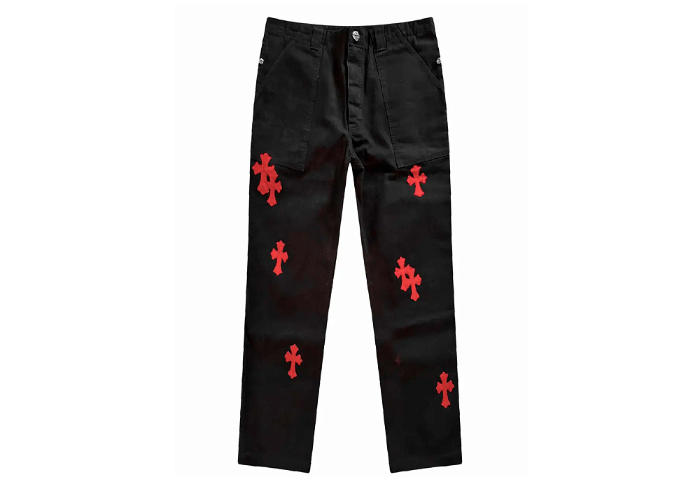 Chrome Hearts Black Red Luxury Denim Jeans