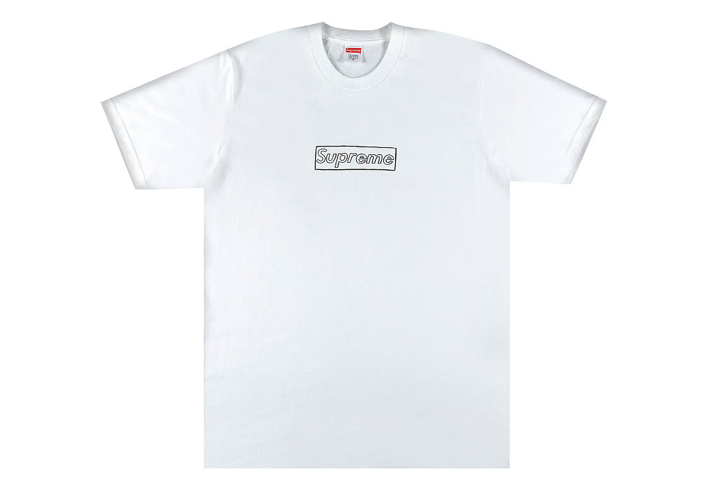 Supreme KAWS Chalk Logo Tee White