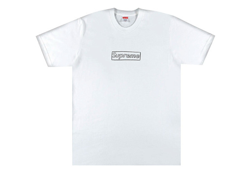 Supreme KAWS Chalk Logo Tee White