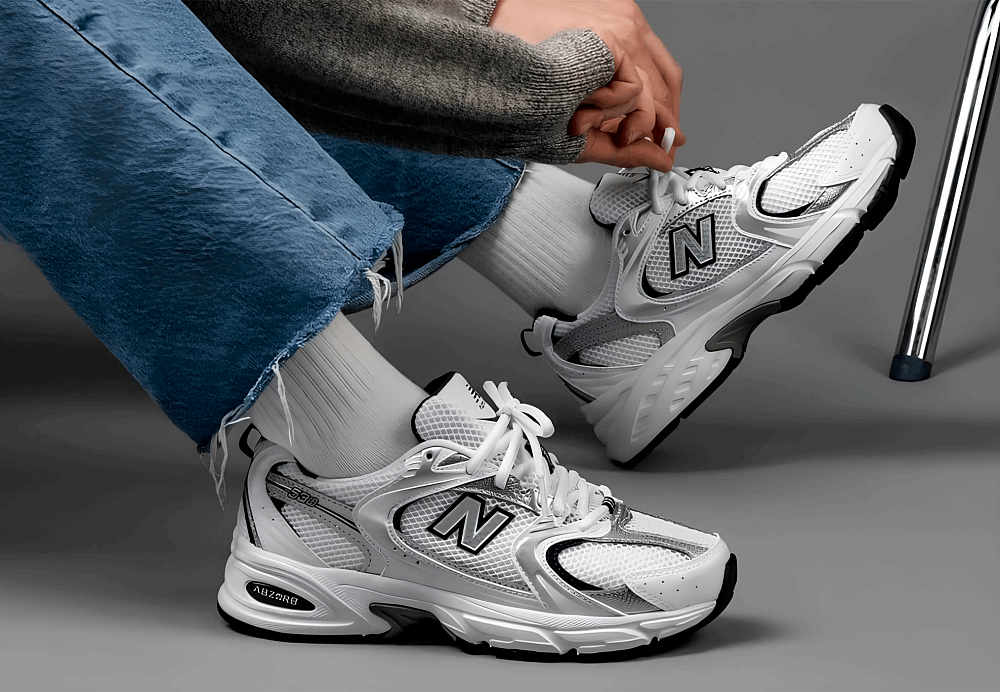 New Balance 530 White Silver Navy