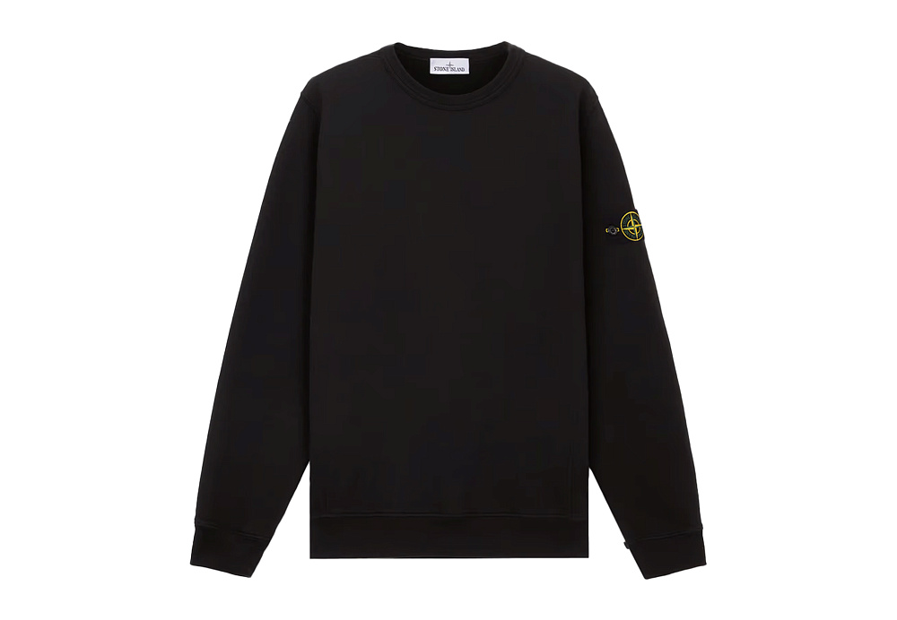 Stone Island Organic Cotton Crewneck Sweatshirt Black