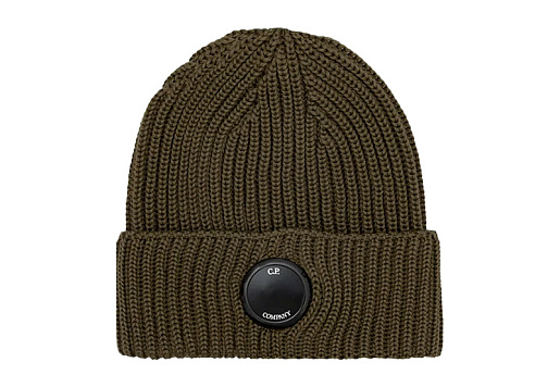 C.P. COMPANY Woolen Beanie Hat Ivy Green