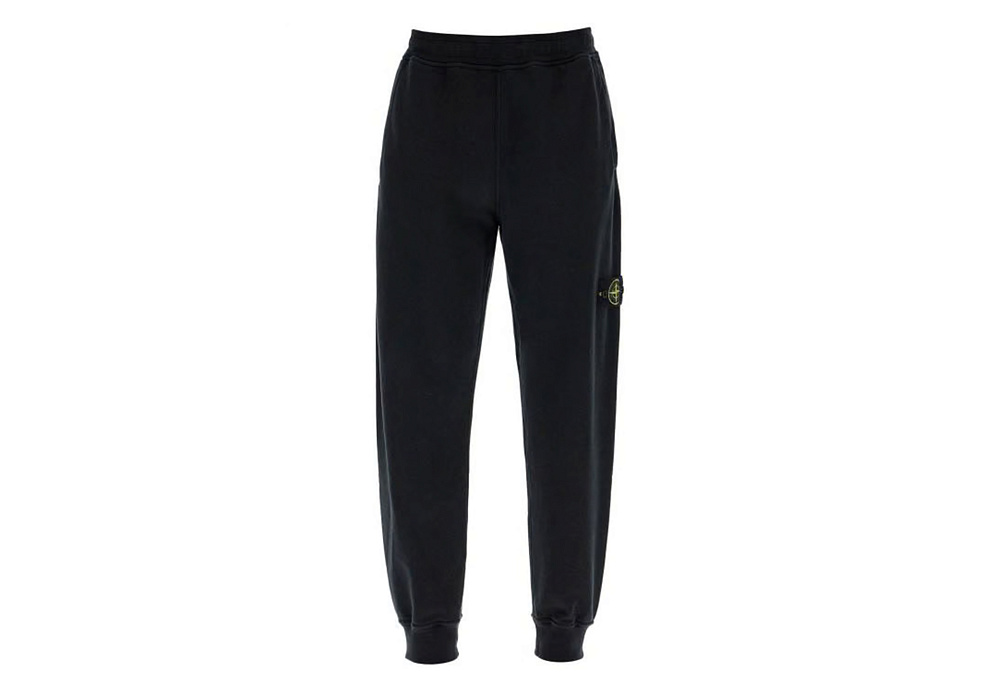 Stone Island Heavy Jersey Sports Pants For Active Wear Black