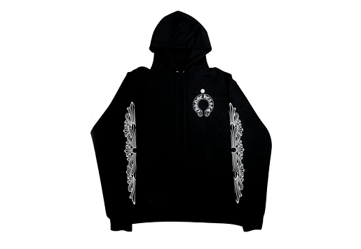 Chrome Hearts Horse Shoe Floral Hoodie Black (SS23)