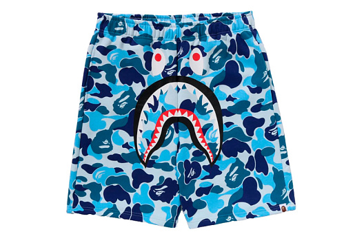 Bape Abc Camo Shark Sweat Shorts Blue