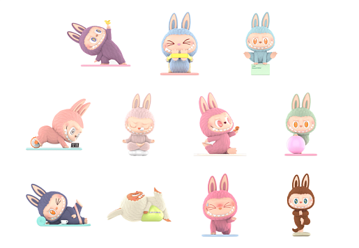 Pop Mart The Monsters Labubu Lazy Yoga Series Figures Sealed Case (10 Blind Boxes)