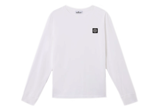 Stone Island Cotton Jersey Long Sleeve Tee White