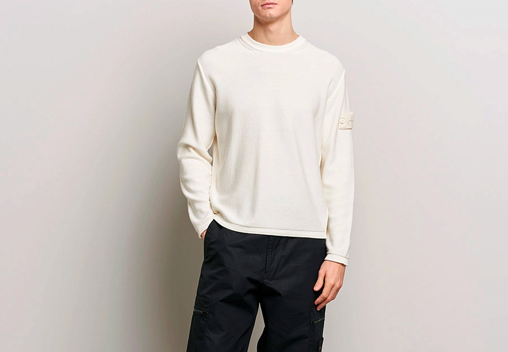 Stone Island Cotton And Cashmere Ghost Piece Pullover Natural
