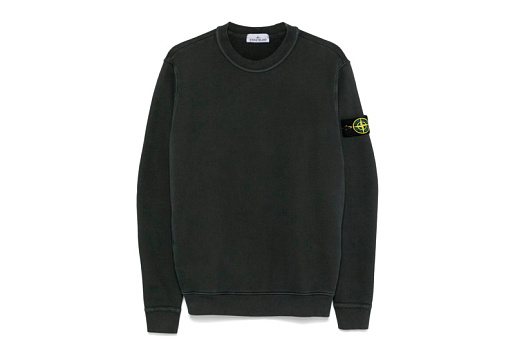 Stone Island Organic Cotton Crewneck Sweatshirt Piombo
