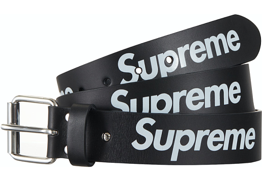 Supreme Repeat Leather Belt Black (SS23)