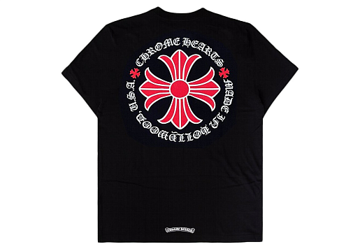 Chrome Hearts Made In Hollywood Plus Cross T-shirt Black Red