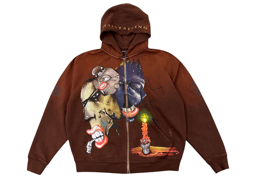Travis Scott X Ecko Maintaining Zip Hoodie Brown