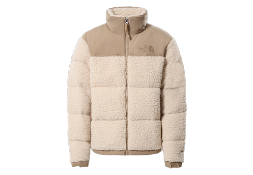 The North Face Sherpa Nuptse Jacket Bleached Sand And Kelp Tan