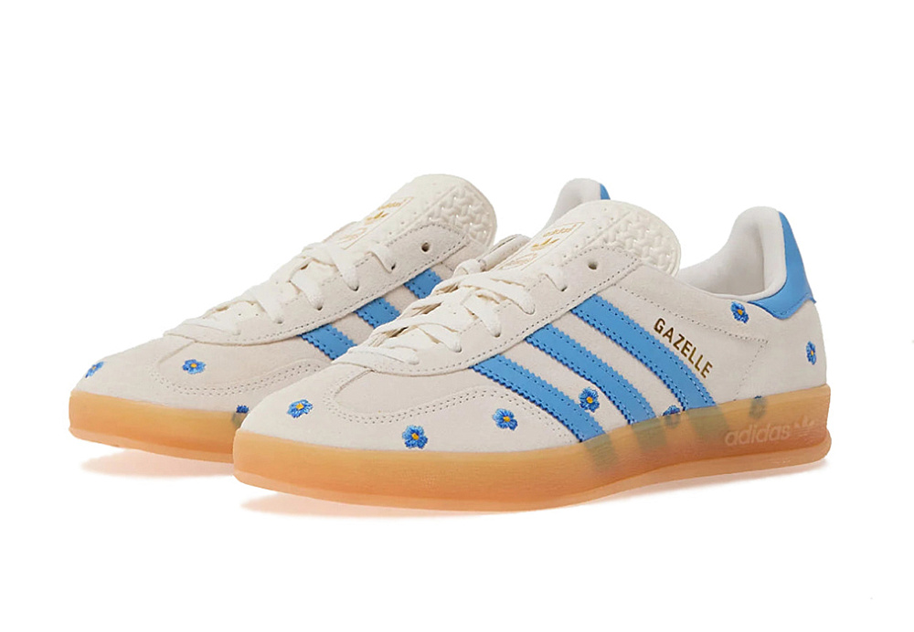 Adidas Gazelle Indoor Floral Light Blue Floral Embroidery (W)