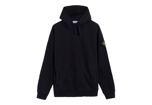 Stone Island Organic Cotton Hoodie With Hood Black