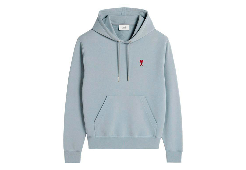 AMI PARIS Red Ami De Coeur Clay Hoodie Light Blue