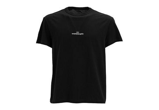 Maison Margiela Distorted Logo Embroidered T-Shirt Black