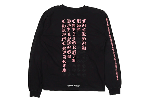 Chrome Hearts Script Long Sleeve Black Pink