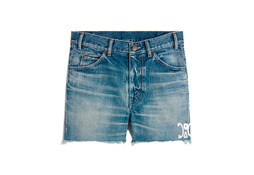 CELINE Skate Shorts In Electric Sky Wash Denim